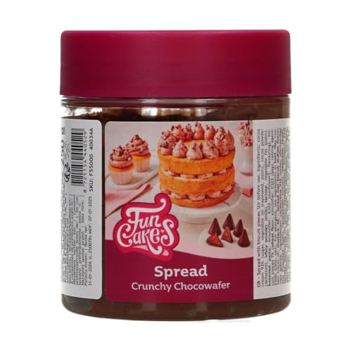 FunCakes Untable Chocowafer Crujiente - Dulce, Cremosa y Súper Versátil: Adecuada para Tartas, Cupcakes, Galletas, Croissants, Macarons, Tortitas, Chocolate y Helado - 250g