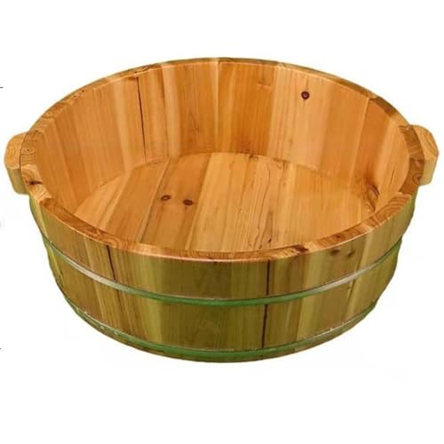Balde de baño para pies de madera maciza, grande