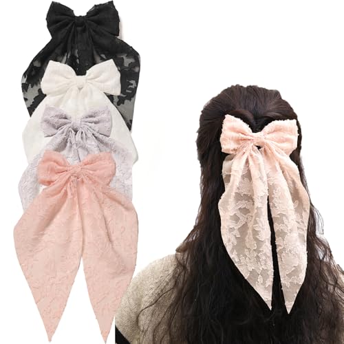 LFOUVRE Pinzas de pelo elegantes para niñas y mujeres - Clips y pasadores de pelo estilosos | Moños rosas para niñas, accesorios para el cabello para mujeres, perfectos para uso diario o ocasiones especiales