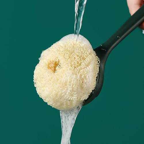 Image of Kitchen Dish Scrubber with Long Handle, Heavy Duty Scrubbing Brushes for Dishes, with Plastic Replacement for Cleaning Kitchen, Pots, Pans, Grills (Long Handle Green)