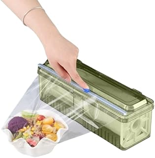 しがみつくフィルムカッターディスペンサー、スライドカッター付き詰め替え可能なプラスチックラップディスペンサーは、キッチン、レストラン、スーパーマーケット、その他の場所に適しています