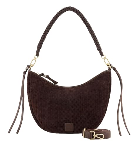 Sac à épaule FREDsBRUDER Weave Harmony cuir marron foncé