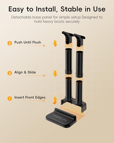 Image of FORLIM Boot Dryer for Work Boots, Quiet Fanless Shoe Dryer with Low Heat, Energy Efficient Boot Warmer Helps Reduce Odor for Winter, Work, and Outdoor Use(Jet Black)