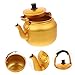 DOITOOL Yellow Aluminum Rice Wine Kettle 1L Large Capacity Tea Pot with Anti-Leak Hawk Mouth Spout Non-Slip Handle for Home Restaurant Use