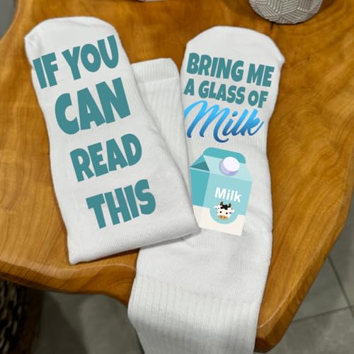 Funky Fun Milk Socks – Vegan and Vegetarian Novelty Design for Men and Women, Christmas Stocking Stuffers4