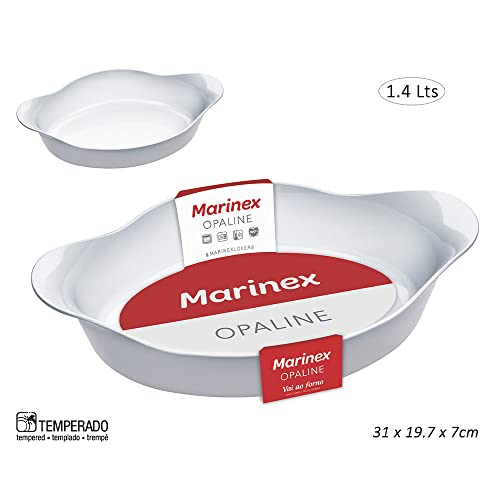 Marinex Oval baking tray 1,6L Nadir Opaline 6759, White - Image 2