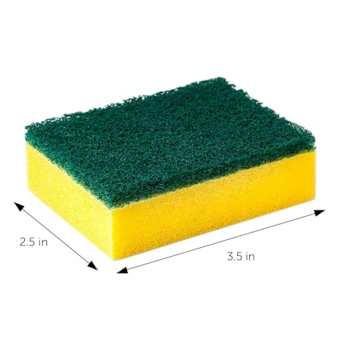Image of DecorRack 150 Kitchen Scrub Sponges, Heavy Duty Bulk Pack, Multicolor