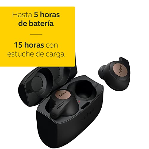 Jabra Elite Active 65t, Auriculares Deportivos Bluetooth con Cancelación Pasiva de Ruido y Sensor de Movimiento, Auténticas Llamadas Inalámbricas y Música, Negro Cobre
