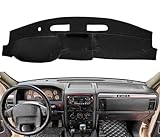 AKMOTOR Dash Cover Mat Custom Fit for Jeep Grand Cherokee Dashboard Pad Cap Carpet Protector K196 (Black)