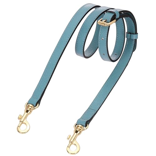 Sangle de sac en cuir véritable bleu ciel de 1,5 cm réglable pour femme