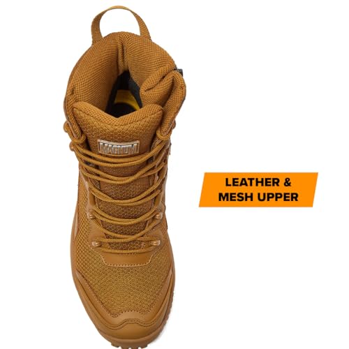 MAGNUM Blackhawk 8 Inch Waterproof Men's Military & Tactical Boots, Military Work Boots Men with Side Zipper, Botas de Trabajo Para Hombre - Tan/Tan, 7.5 Medium4