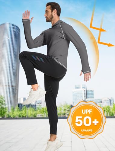 SILKWORLD UPF 50+ Fishing Shirts for Men Long Sleeve Sun Protection Hoodie UV SPF Rash Guard Workout Swim Shirts4