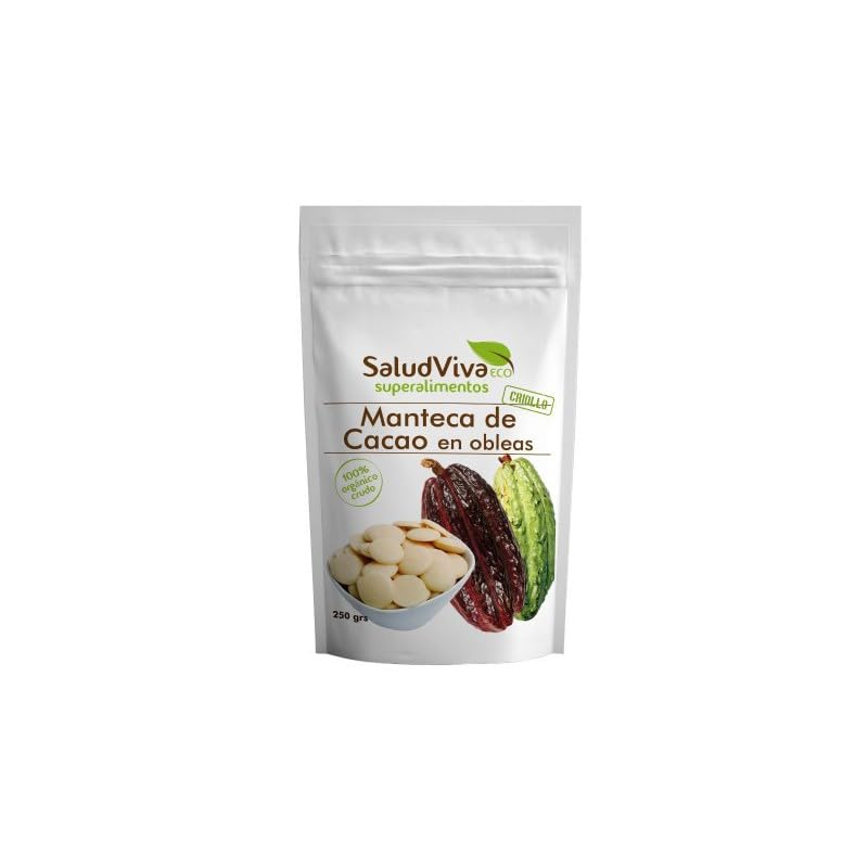Manteca de Cacao en Obleas Bio 250g | Salud Viva | 100% Ecológica y Pura | Para Repostería, Chocolatería y Cosmética Natural | Vegana y Sin Gluten