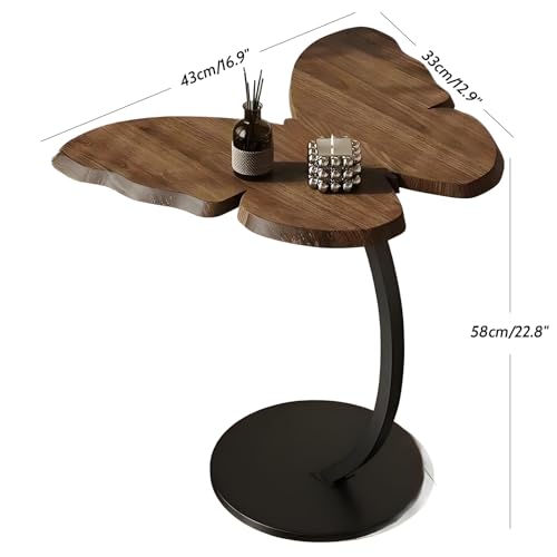 Mesa de centro pequeña moderna tipo C metálica para dormitorio y salón funcional 4