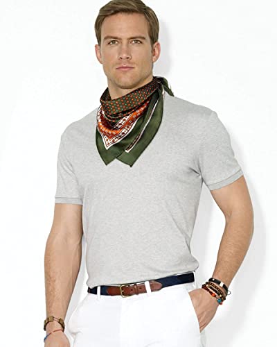 Gerinly Cowboy Neckerchief For Men 27 Inch Silk Neck Bandana Retro Rock Head Scarf For Music Festival Ascot (Armygreen) #TOP5