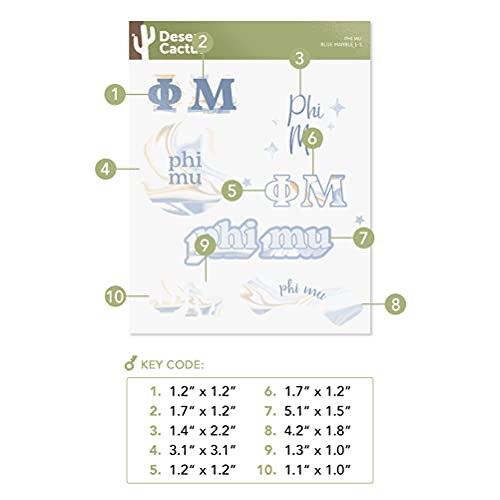 Phi Mu Sorority mármol sticker decal decorativo de vinilo para personalizar objetos cotidianos 3