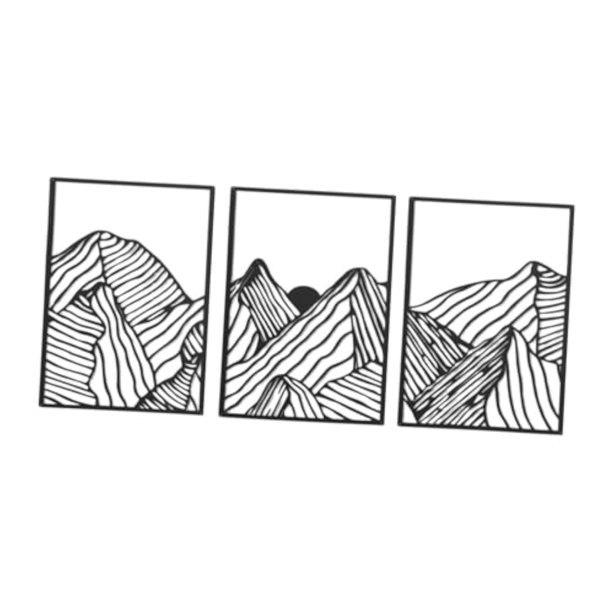 3Pcs Mountain Metal Wall Art Decorative Painting for Indoor Spaces