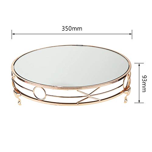 Teerwere Cake Stand Cake Stand 14'' Gold Plated Mirror Cake Stand Round Metal Decorations Wedding Display Props (Color : Gold, Size : 14 Inch) #TOP4