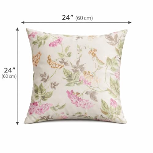 Image of Clasiko Cotton Cushion Covers 24x24 - Set of 5 Decorative Cushion Covers, Bloom Lace, Soft Cotton, Hidden Zip, Sofa & Bedroom Decor