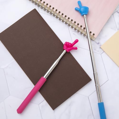 PAGOW 2 Bastões retráteis de ponteiro de professor, bastão de ponteiro de mão, bastões apontadores d