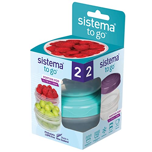 yogurt sistema - Sistema 21487, Polypropylene, Assorted 210ml Portion Pod to Go 2 Pack