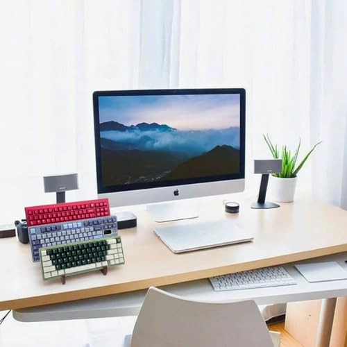 image for Ukontagood Keyboard Display Stand, Wooden Mechanical Keyboard Holder, 