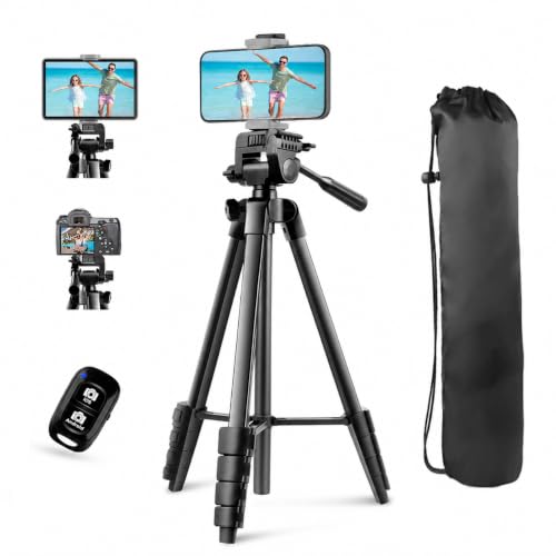 Image of UBeesize 64'' iPad Tripod for iPhone and Camera with Remote & Carry Bag