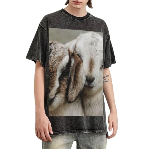 T-shirt oversize homme avec motif chèvre pour un look urbain et décontracté