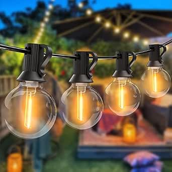 Guirlande Lumineuse Extérieure 23m - 30 Ampoules G40 LED, étanche, Blanc Chaud