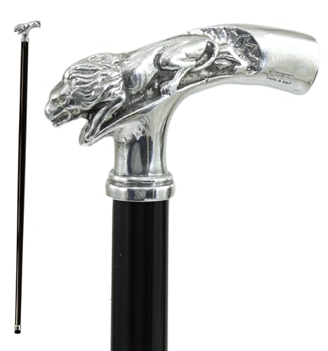 Cavagnini Italy - Custom Wooden Cane - Handmade Italian Walking Stick with Pewter Handle - Luxury Wood Canes for Men