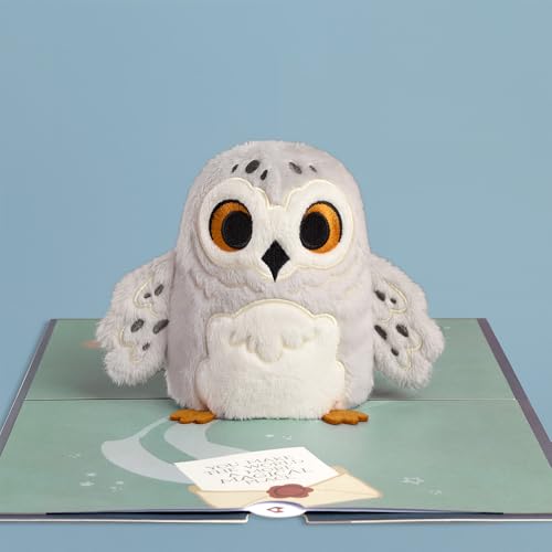 Image of Lovepop Everyday Harry Potter Hedwig Plushpop Soft Animal Pop-Up Card for Her and Him - 3D Holidays Greeting Cards for Boys, Girls, Men, Women - Message from Hogwarts - 6 inch x 8 inch Card