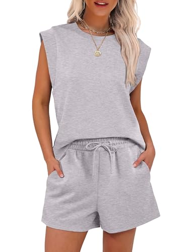 Image of ANRABESS Two Piece Sets for Women 2026 Summer Short Lounge Set Casual Beach Vacation Outfits Spring Sweatsuits Tracksuit