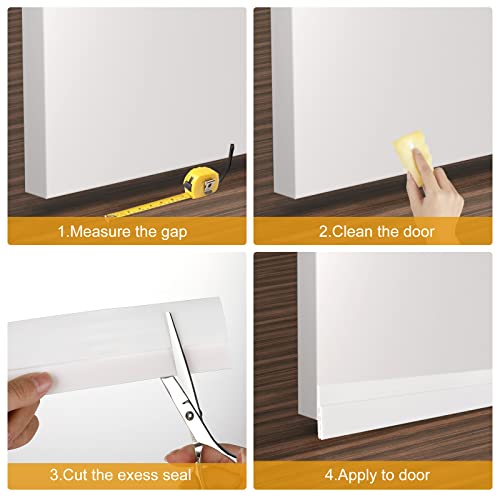 Image of EXTSUD Adhesive Under Door Sweep Weather Stripping Soundproof Rubber Bottom Seal Strip Draft Stopper Draught Excluder