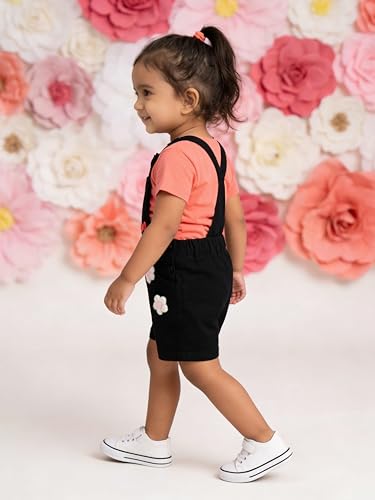 Image of KiddoPanti Unisex Infant Denim Dungaree | Cotton Blend Stretch | Baby Jumpsuit Witth Pockets | Comfortable Casual Outfit for Boys & Girls 6 Months-3 Years