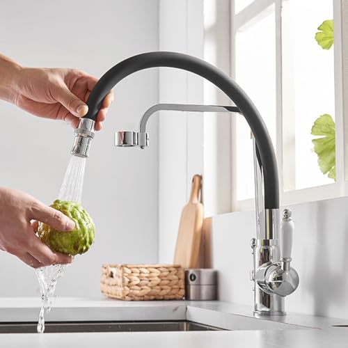 Grifo Cocina Osmosis 3 Vias Flexible Grifo Osmosis 3 Vias Latón Agua Fría y Caliente-Cromado