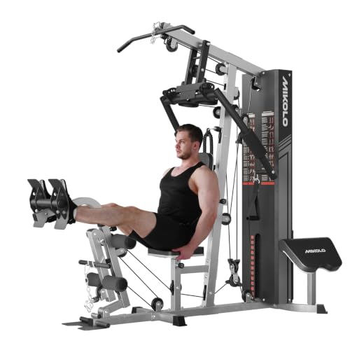 Image of Mikolo Home Gym, Workout Station with 150LBS Weight Stack, Multifunctional Home Gym Equipment, Exercise Equipment for Full Body Strength Training