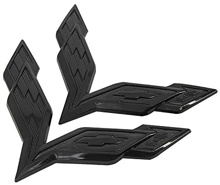 Mioteila 2 Pieces fit Corvette Logo Front+ Trunk Stickers Emblem Badges for Corvette C7 2014-2019 Car Accessories (C7-Black)