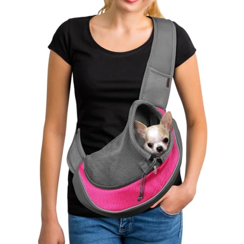 YUDODO Pet Sling Carrier for 2-5 lbs Small Dogs & Cats – Hands-Free Puppy Carrier with...