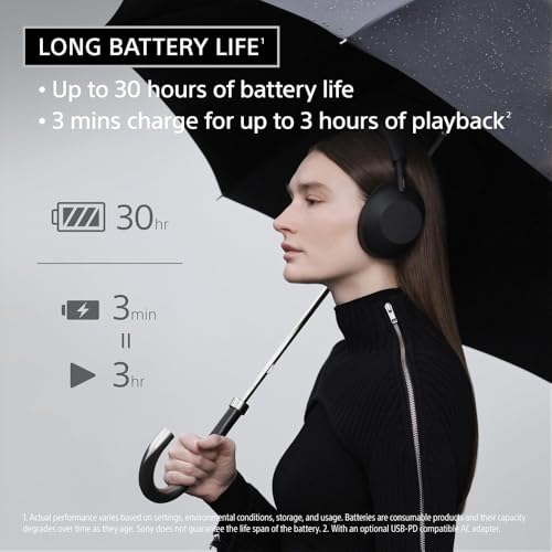 Sony WH-1000XM6/B Best Wireless Noise Canceling Headphones, Black Bundle with Deco Gear CPS Exclusive 26 Month Protection Pack | Official USA Partner Model