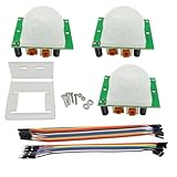 Ferwooh 3PCS HC-SR501 Infrared PIR Motion Sensor Human Body Sensor Module+ 3PCS Exclusive housing + Screwdriver + 20P Cable (10 x Female + 10 Male)