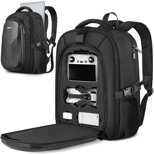 PEKREWS Capa Mini 5 Pro, bolsa expansível Mini 5 Pro para DJI RC 2, controle RC-N3, mochila de viagem para laptop de 15,6 polegadas, capa rígida à prova d'água para DJI Fly More Combo Drone