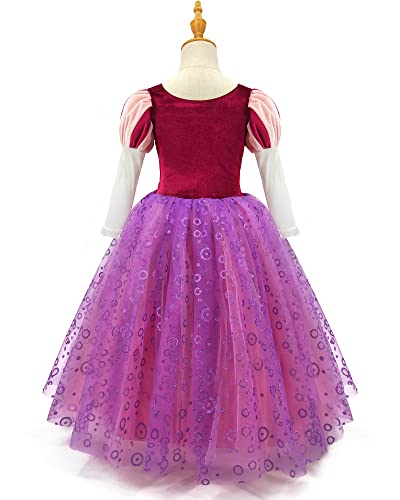 Disfraz princesa morado para niñas 6-7 años miniatura 3