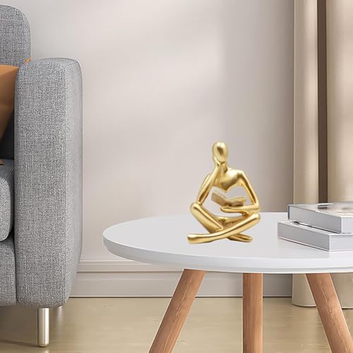 Figura Dorada Abstracta Pensador para Escritorio Decorativo miniatura 4