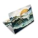 Laptop Skin Sticker Decal Cover, 11.6”12" 13" 13.3" 14" 15" 15.4" 15.6" Laptop Netbook Skin Sticker Cover Art Notebook Protector (2 Wrist Pad Included), Removable Reusable, Green Mountain & Sun