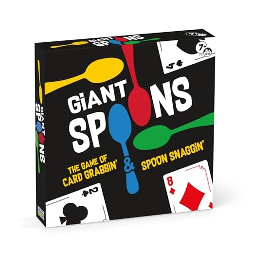 Giant Spoons, Card Games for Kids - Spoons Game, Deck of Cards, Fun Family Games for Kids and Adults, Playing Cards, Game Night, Travel Games, 3-6 Multi-Player Card Game, Games for Adults, Ages 7+