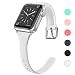 Lwsengme Compatible for Apple Watch Band 38MM 40MM 42MM 44MM, Silicone Slim Women iWatch Bands Wristband Compatible for Apple Watch Series 4 3 2 1 (White, 38MM/40MM)