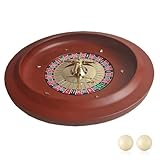 EdirFtra 11-Zoll-Holz-Roulette-Rad, Roulette-Räder aus Massivholz mit 2 Kugeln, Drehtisch-Freizeit-Tischspiele, Roulette-Räder für Zuhause, professionelle Nutzung oder Nachtparty, Partyspiel