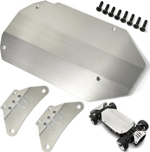 RcThjia Chassis Skid Plate Stainless Steel Droop Plate Guard Set RC Upgrade Part for Tamiya 1/10 TT02 On Road.