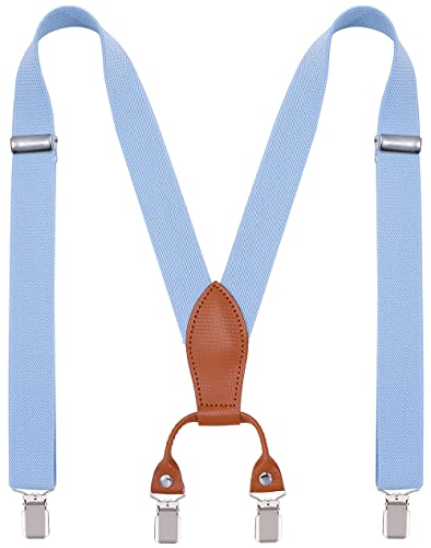 Yjds Men's Suspenders And Bow Tie Set Adjustable Elastic Blue 47 In #TOP1
