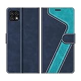 Diseño "V" de moda, esta funda Samsung Galaxy A22 5G con tapa muy exclusivo y elegante gracias al diseño de dos tonos, colores modernos y costuras elegantes.